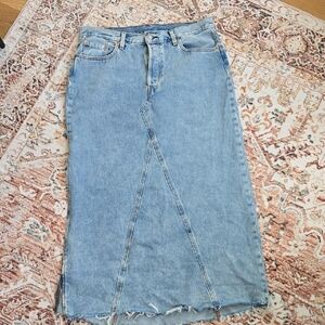 Levi's Light Blue Denim Midi Skirt